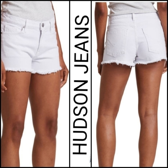 NEW! HUDSON Jeans Gemma High Waist Cut Off Denim Shorts 33.